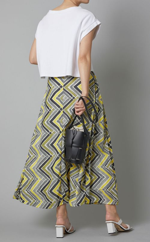 レザーロングショルダーバケットバッグ