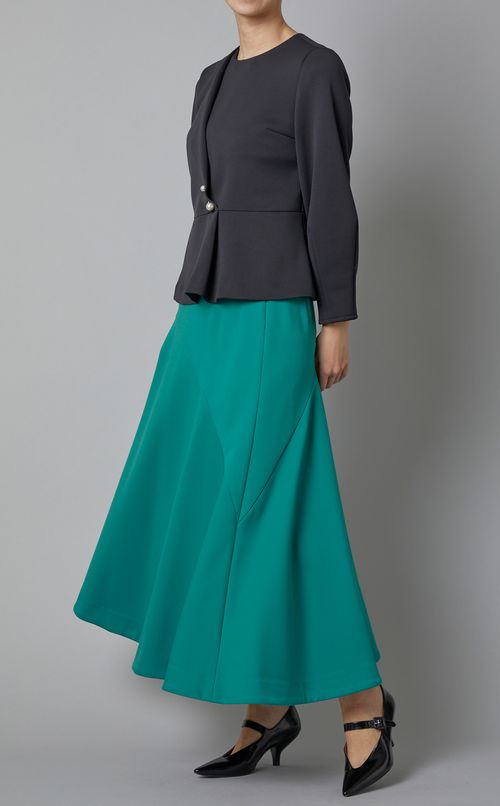 切替フレアミディスカート