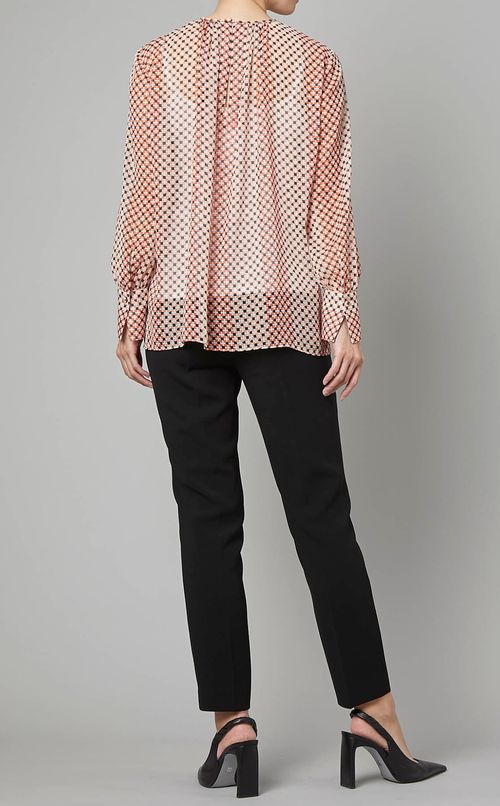 ジオメトリックプリントブラウス