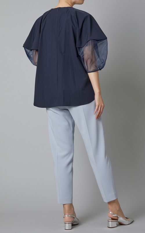 オーガンジースリーブブラウス