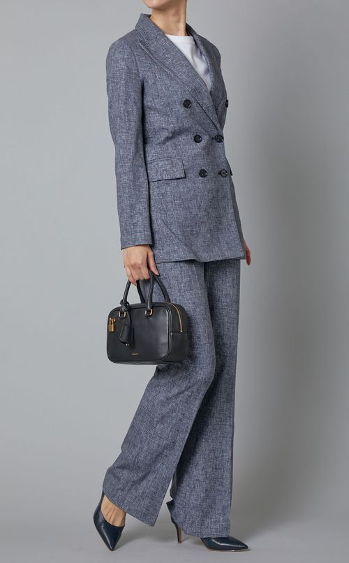 レザータブルジップスクエアバッグ