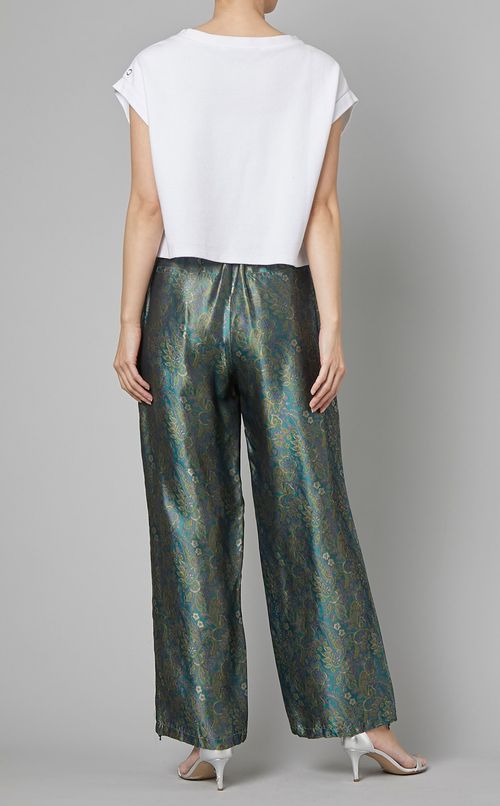 キュプラジャガードギャザーパンツ