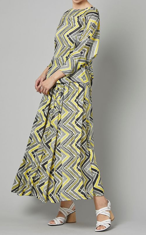 マルチプリントギャザースカート