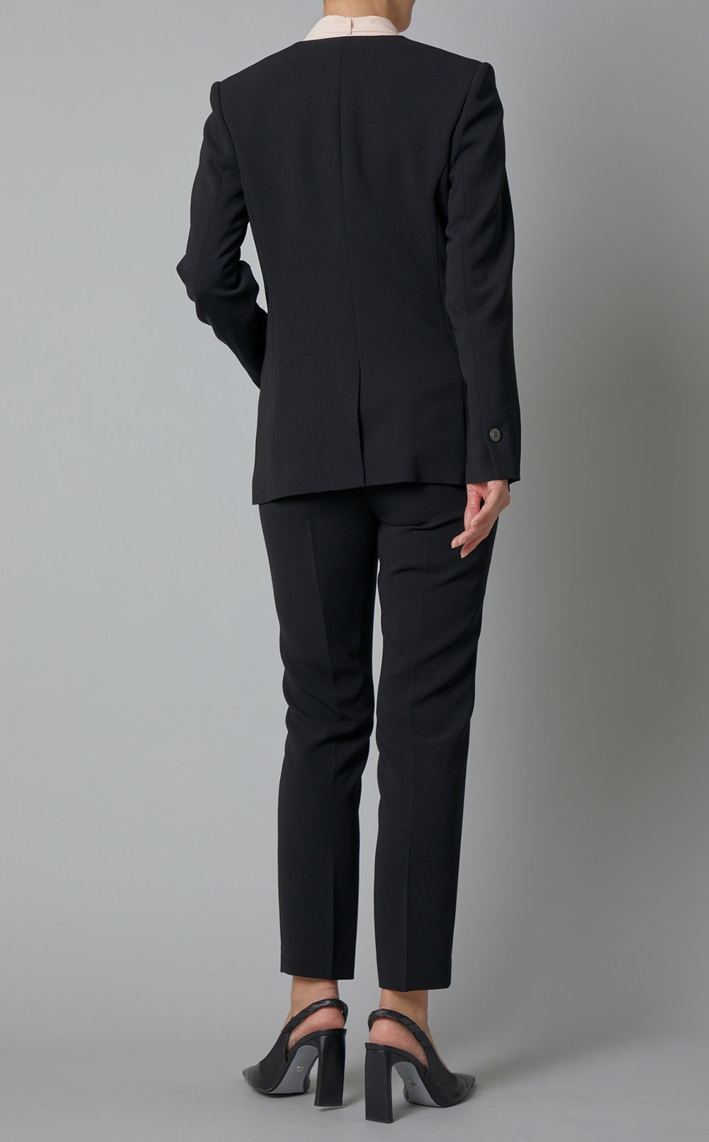 theory luxe ノーカラージャケット 茶 0195425J0150 Theory luxe|トリアセテートノーカラージャケット