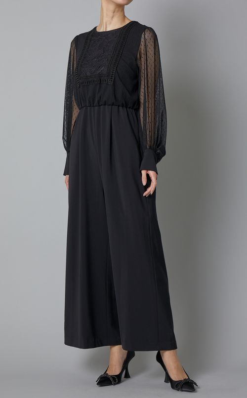 異素材ブロッキングオールインワン