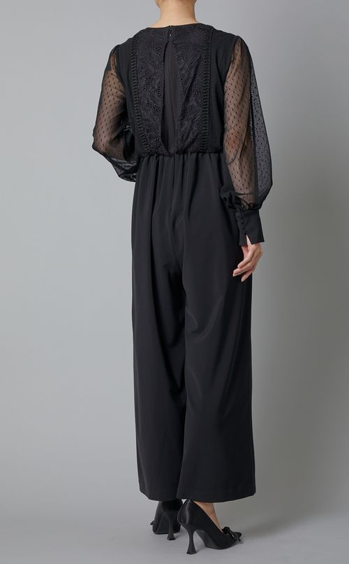 異素材ブロッキングオールインワン