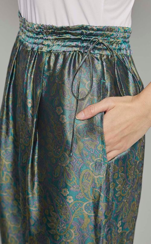 キュプラジャガードギャザーパンツ