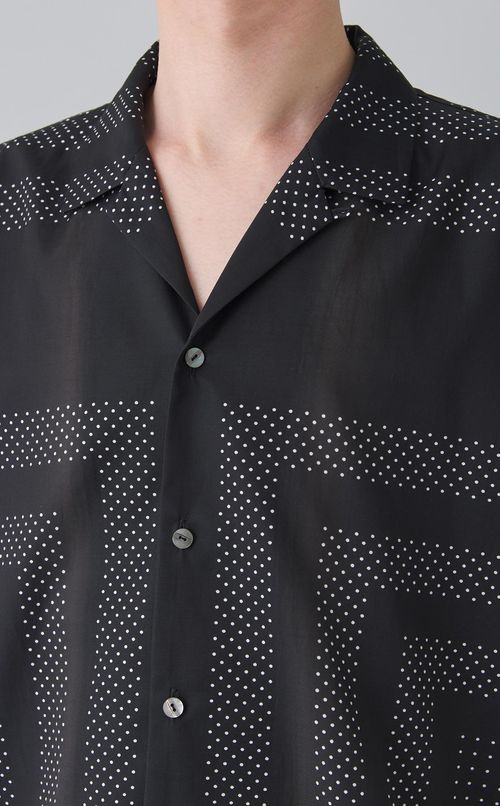 ドットプリントオープンカラーシャツ