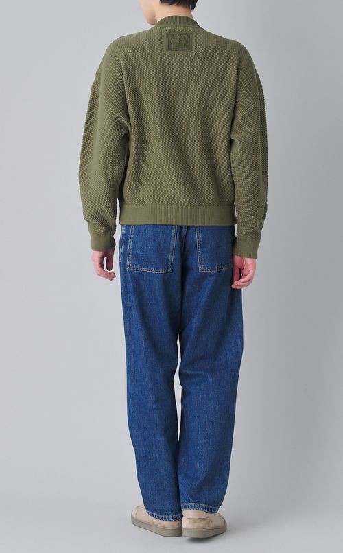 スタンプデザインニットブルゾン