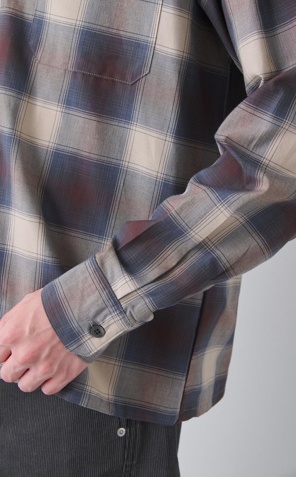 チェックオープンカラーシャツ