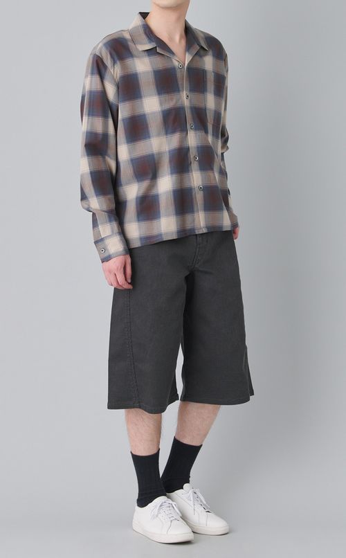 チェックオープンカラーシャツ