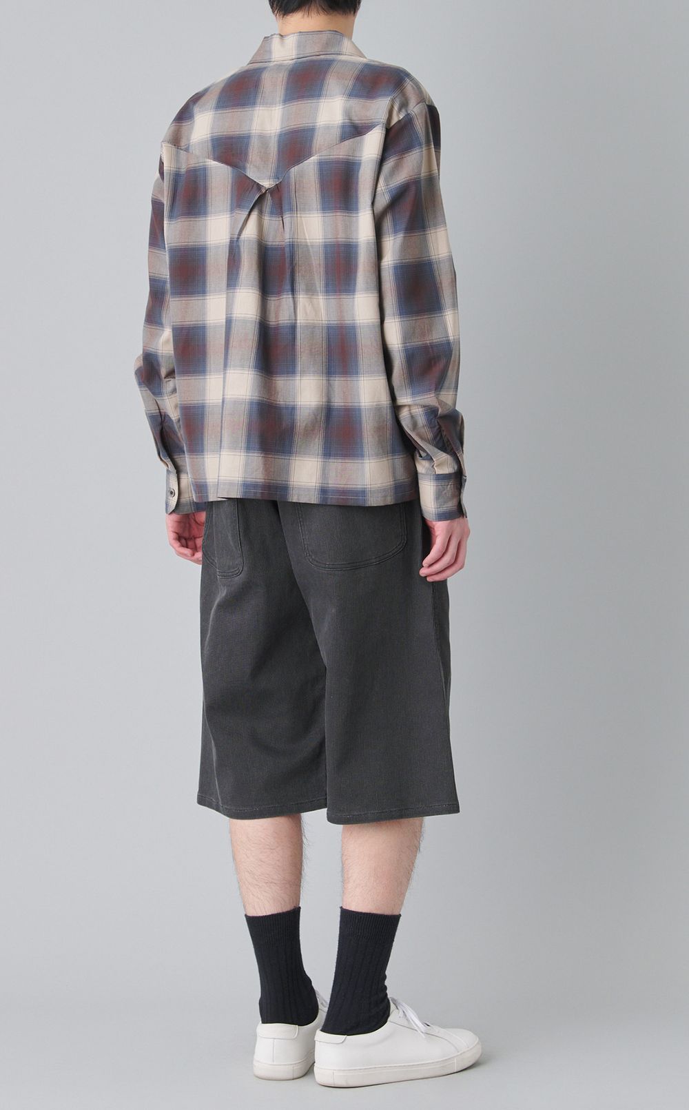 チェックオープンカラーシャツ