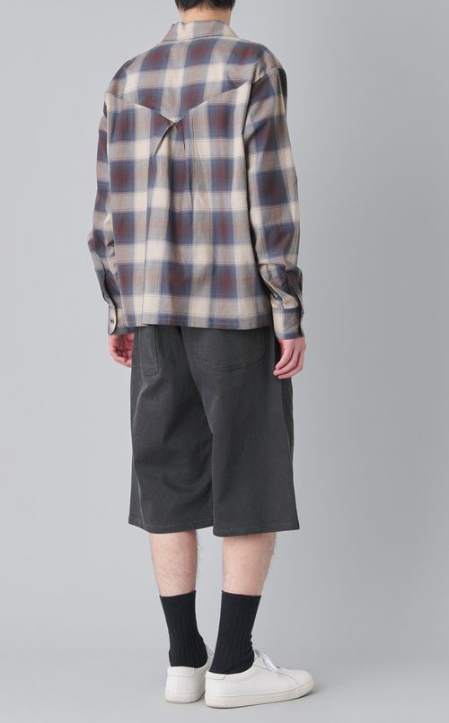 チェックオープンカラーシャツ