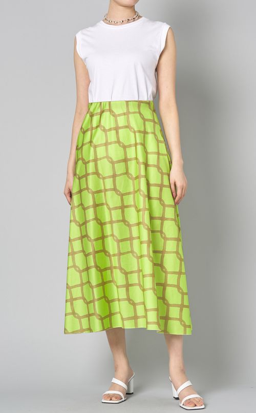 チェーンプリントフレアスカート