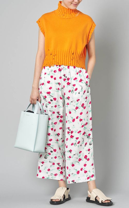 コットンハイネックニットベスト