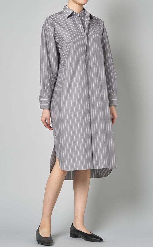 ストライプレイヤードシャツワンピース