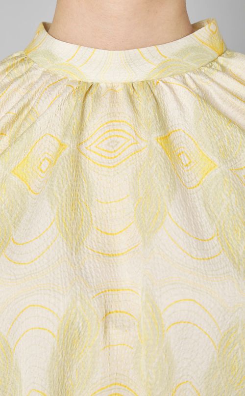 ギャザースリーブ2wayプリントブラウス