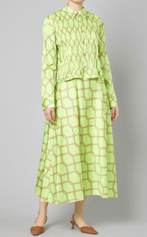 チェーンプリントフレアスカート