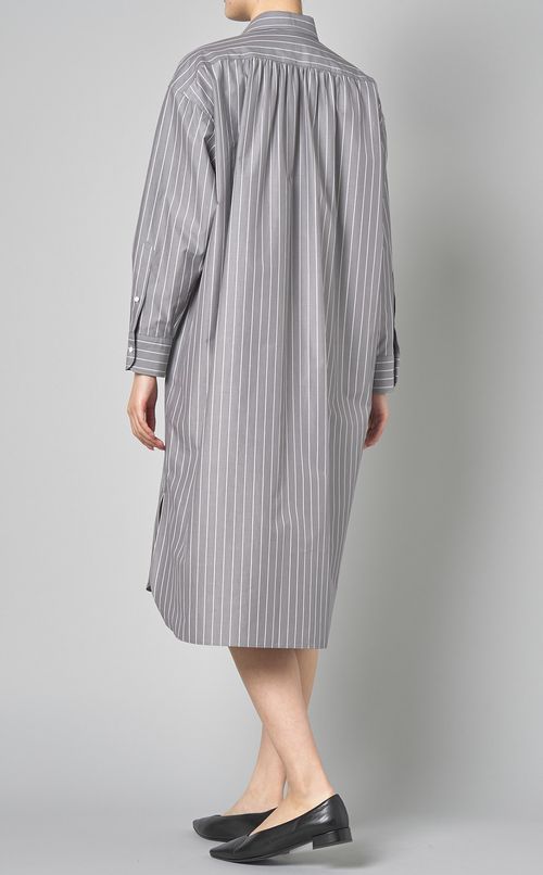 ストライプレイヤードシャツワンピース