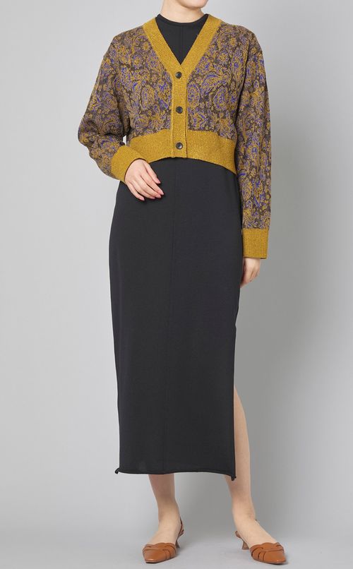 ジャガードクロップドカーディガン