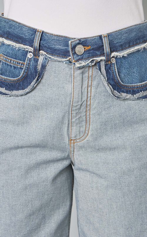 インサイドアウトローウエストデニムパンツ