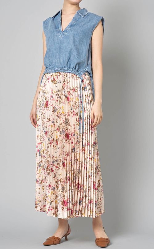 ミニフラワープリントプリーツスカート