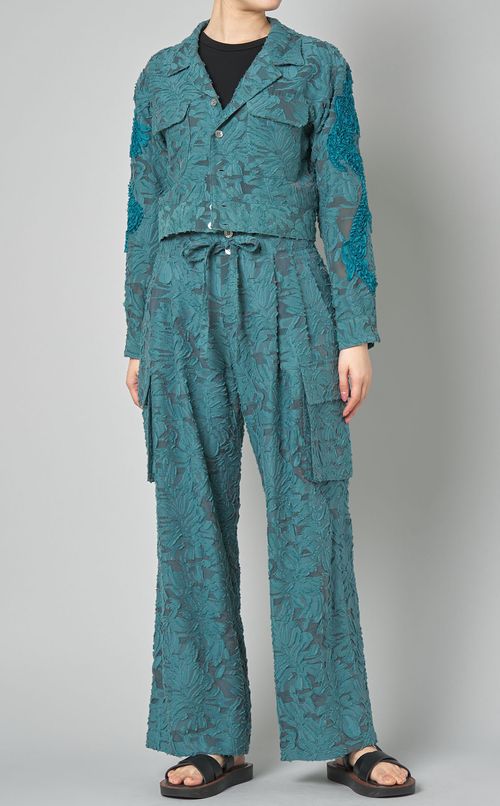 カットジャガードエンブロイダリーブルゾン