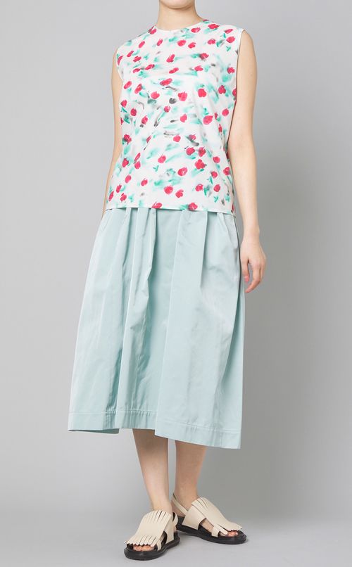 ミニフラワープリントノースリーブシャツ