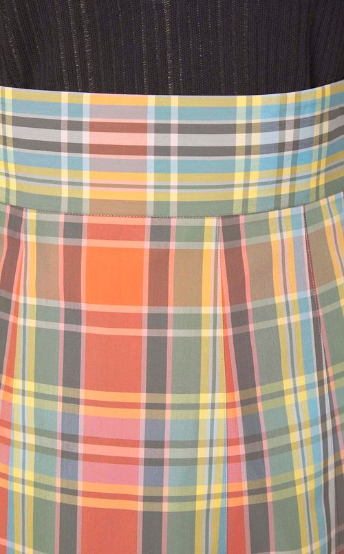 チェックプリントマキシスカート