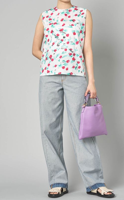 ミニフラワープリントノースリーブシャツ