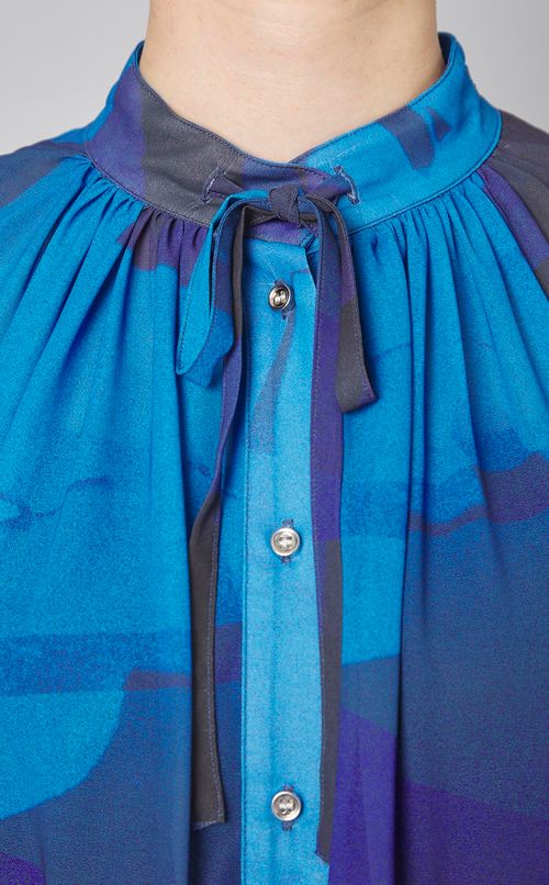 プリントフロントギャザーブラウス