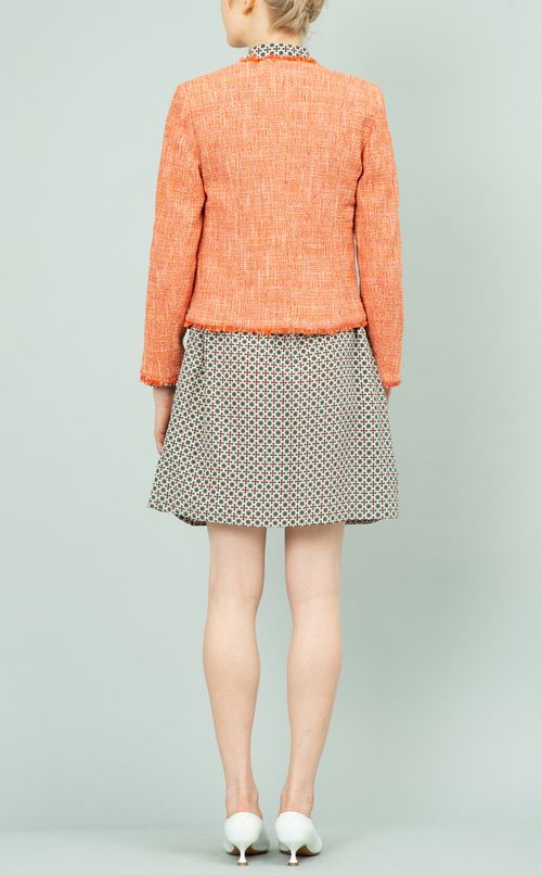 ノーカラーツイードジャケット