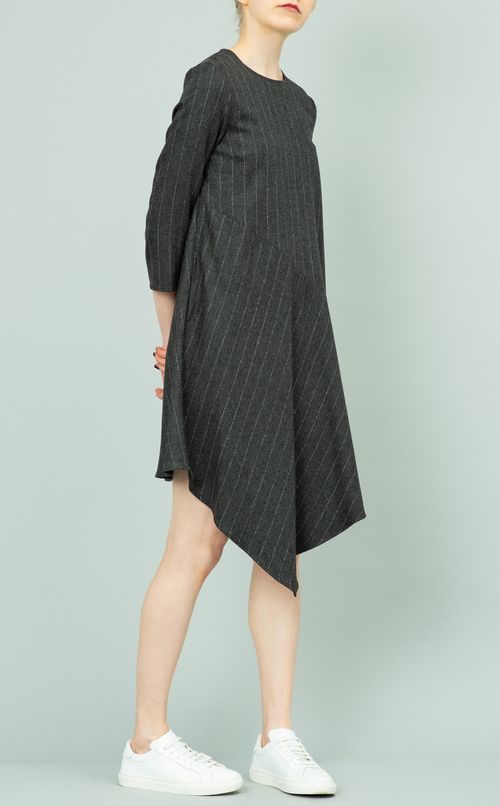 ストライプウールミニワンピース