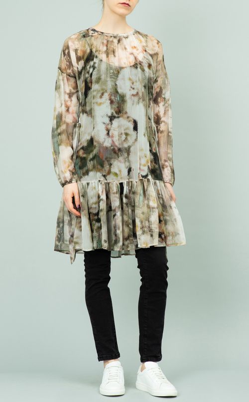 ベルト付プリントミニワンピース