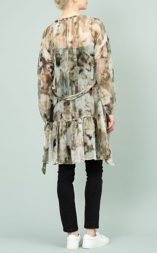 ベルト付プリントミニワンピース