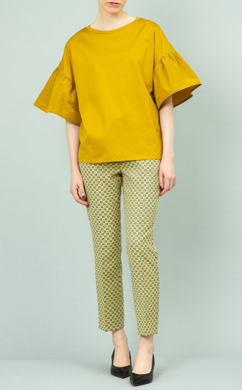 ギャザースリーブTブラウス