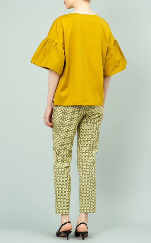 ギャザースリーブTブラウス