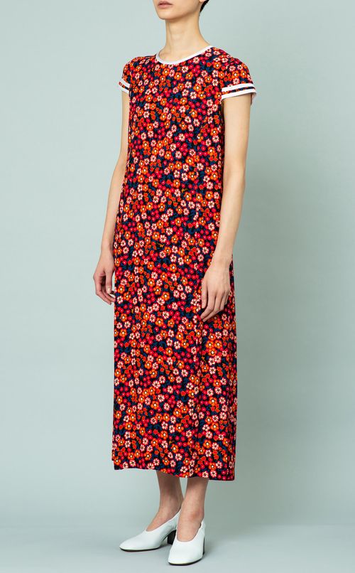 フラワープリントロングワンピース