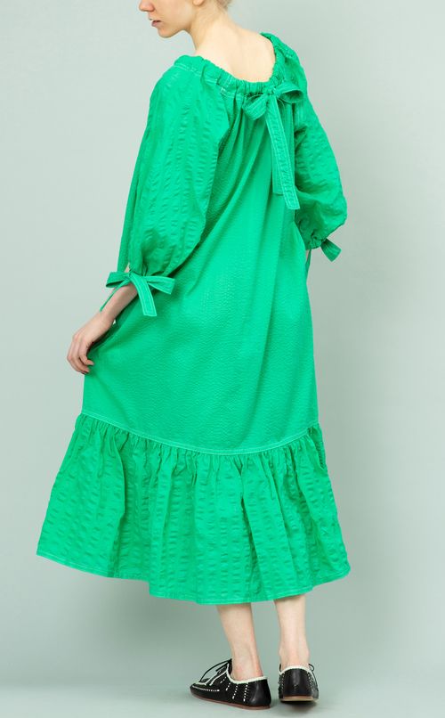 コットンシフォンギャザーワンピース