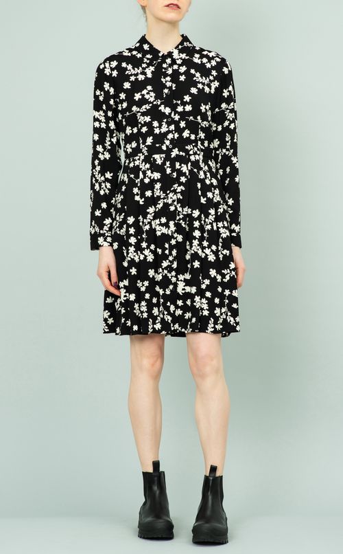 ベルト付フラワープリントワンピース