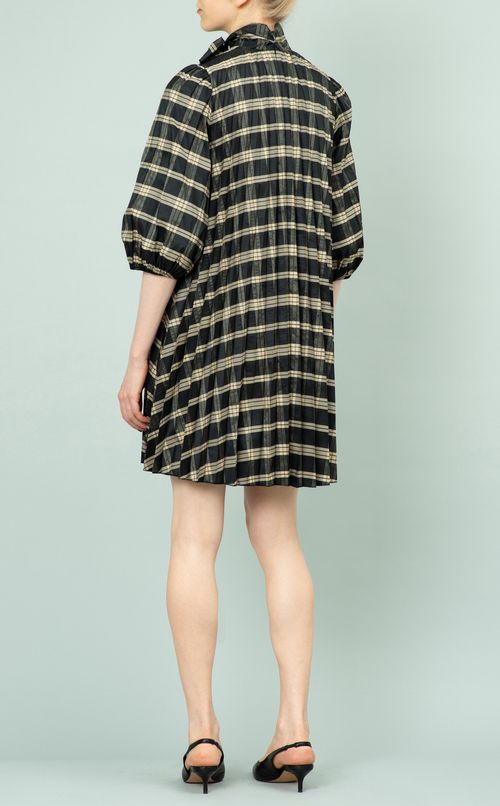 ボウタイチェックミニワンピース