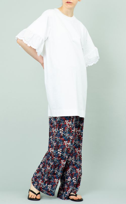 刺繍レースコットンワンピース