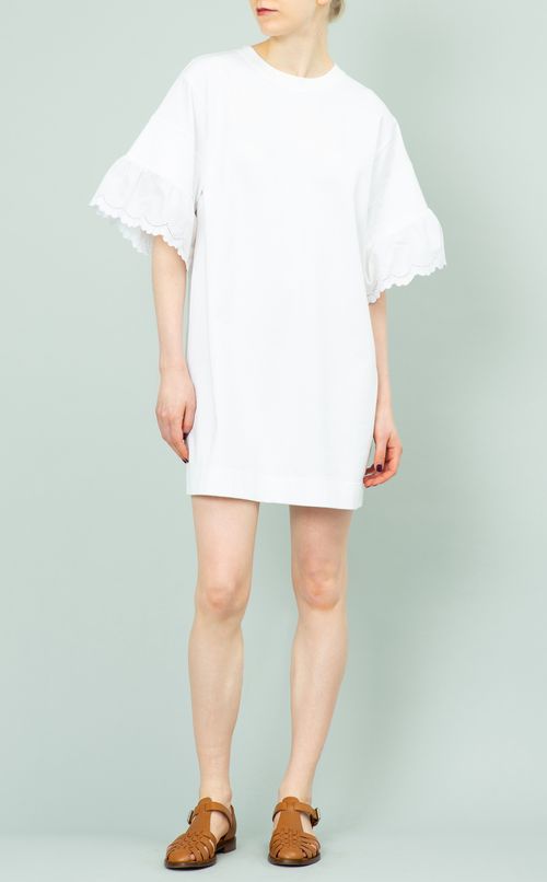 刺繍レースコットンワンピース