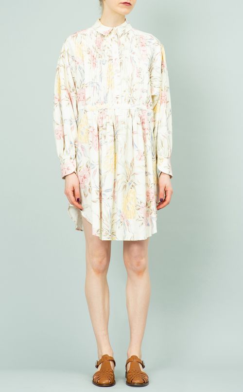 フルーツプリントシャツワンピース