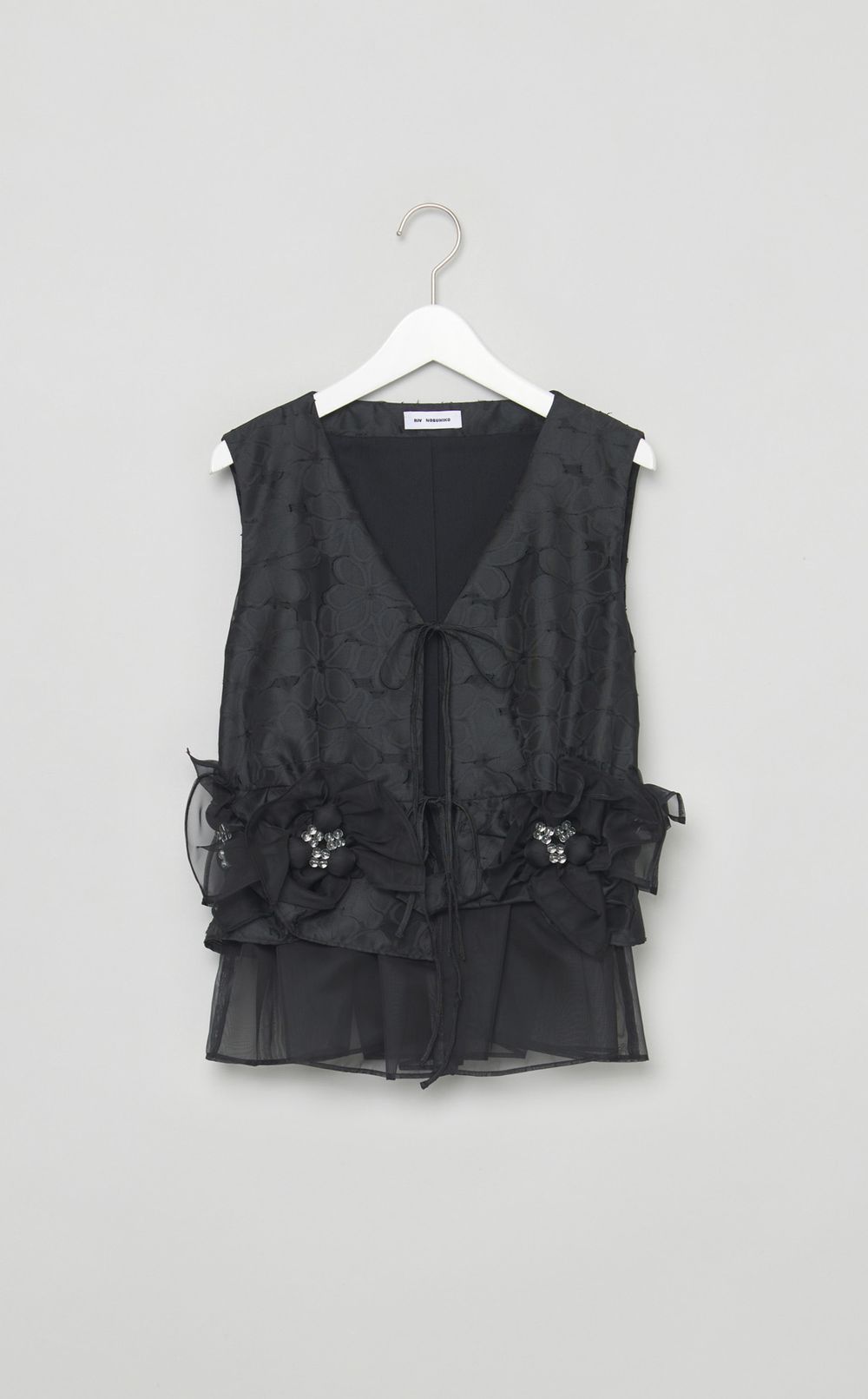 フラワーモチーフジャガードスカーフベスト