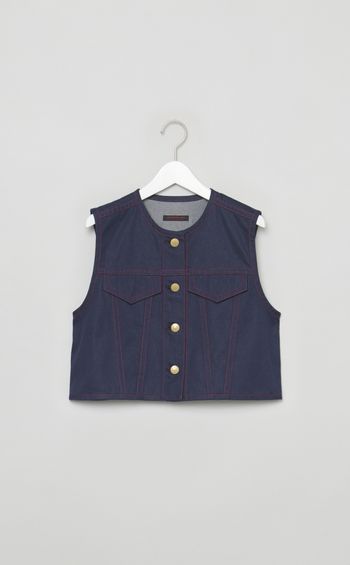 デニムクロップドジレ