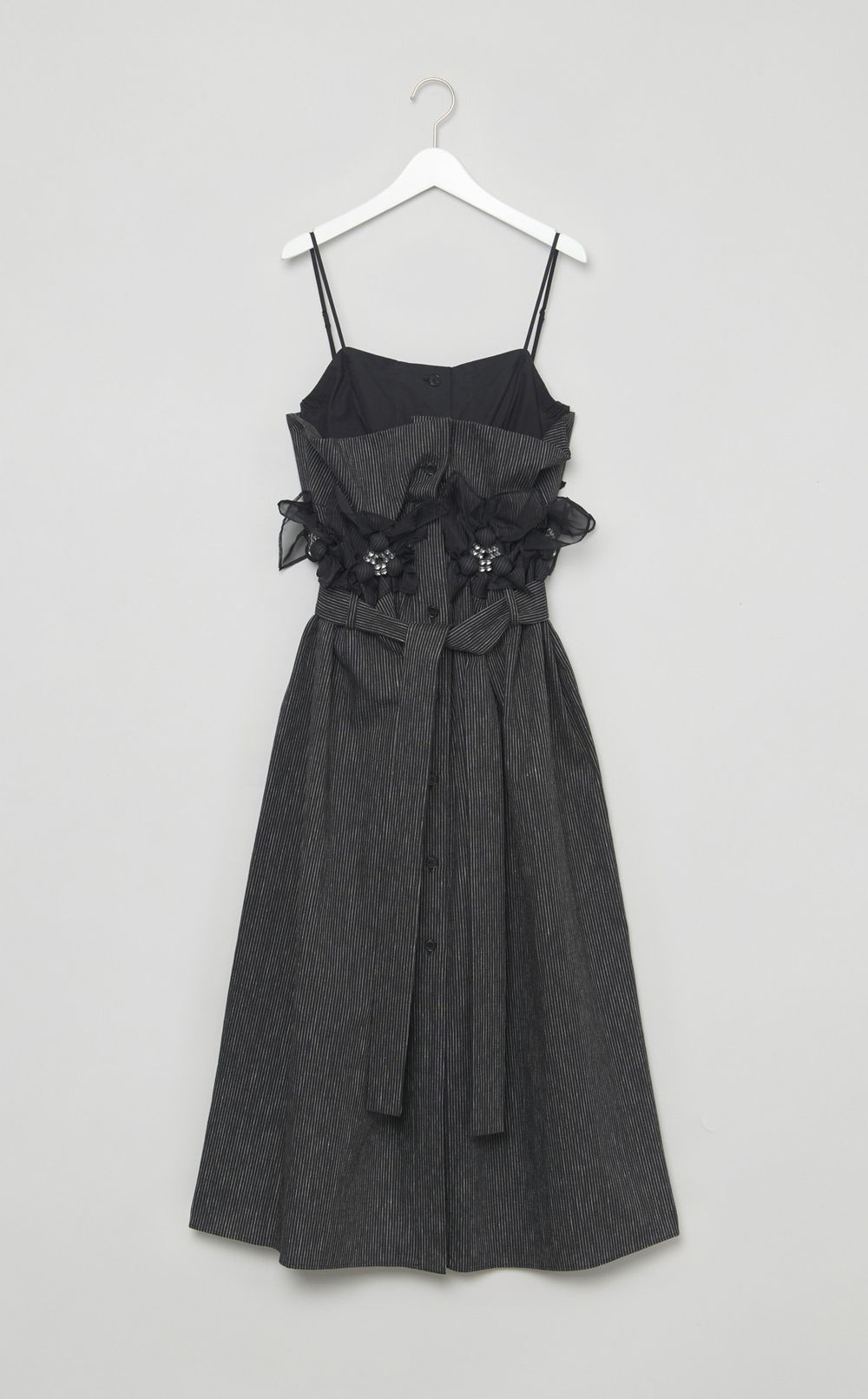 ストライプ切替モチーフ付ワンピース