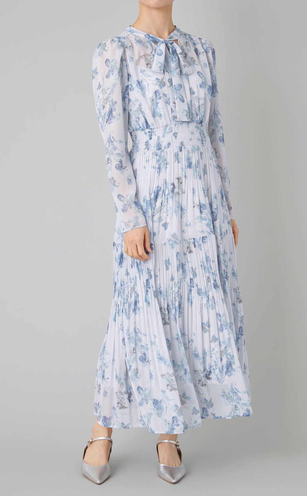 マーブルフラワーワンピース