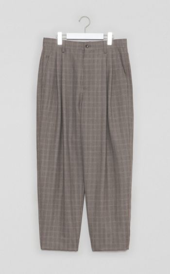 チェックリラックステーパードパンツ