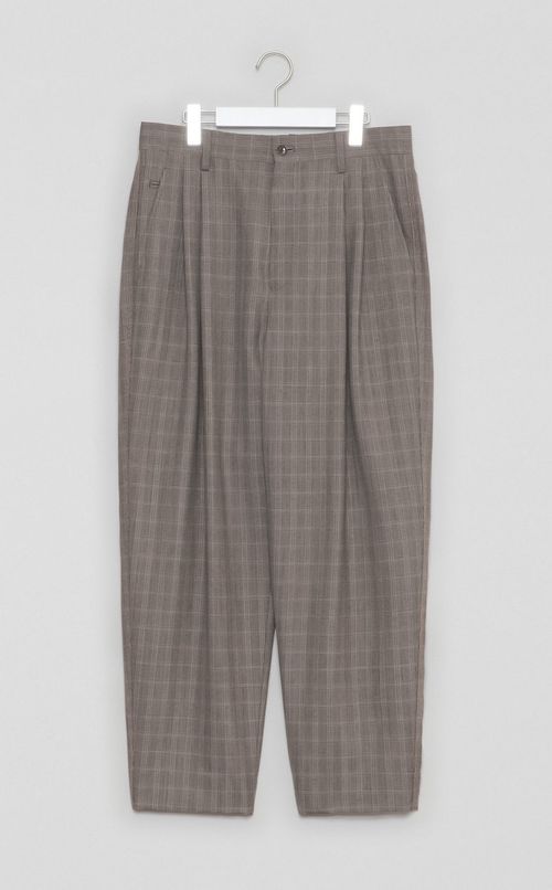 チェックリラックステーパードパンツ